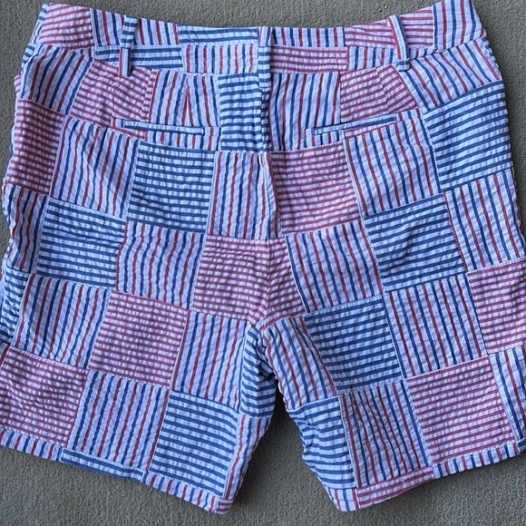 TALBOTS SIZE 10P PERFECT SHORT RED/WHITE/BLUE SEERSUCKER 7” INSEAM - Picture 4 of 5